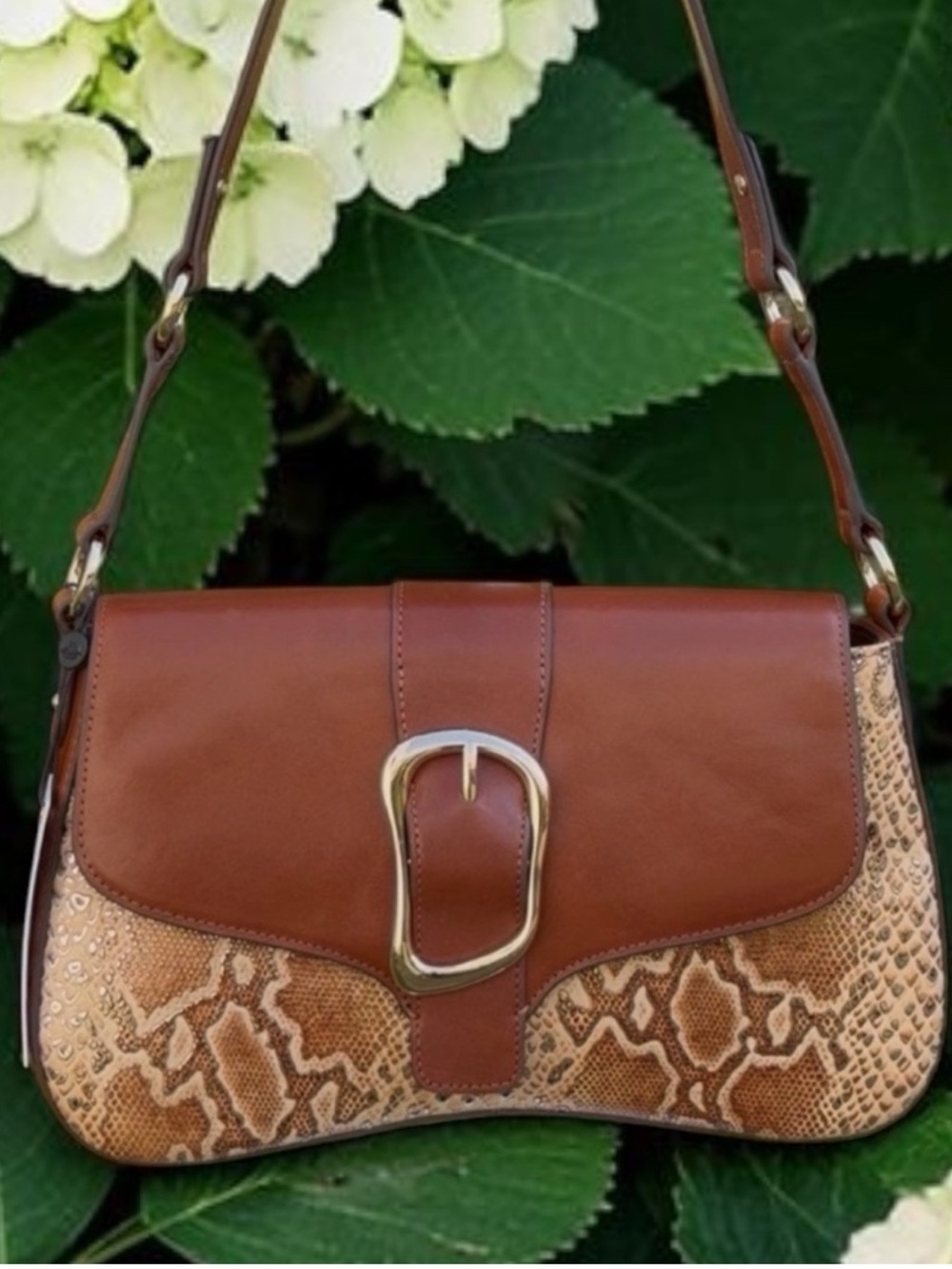 Brahmin Nerida multi Wailua snake embossed leather buckle shoulder bag NWT RARE - Picture 4 of 15